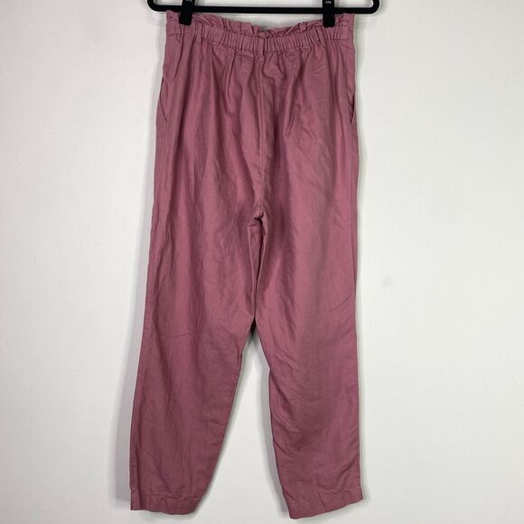 LOFT 2020 Linen Cotton Paper Bag High Waist Pants Women’s Size Medium - Picture 8 of 9
